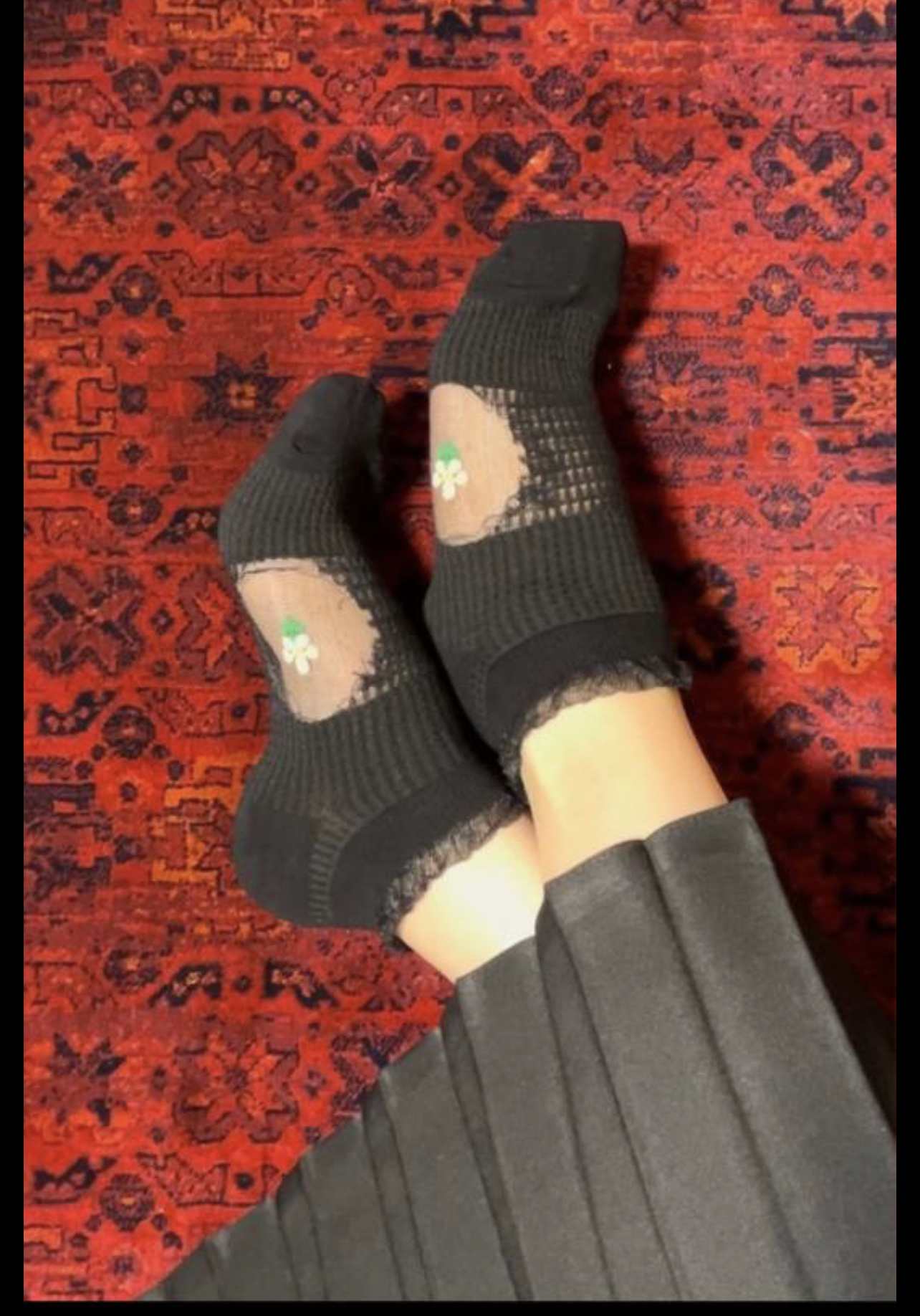 جوراب پنبه بزرگسال بغل شیشه ای بالا چین دار